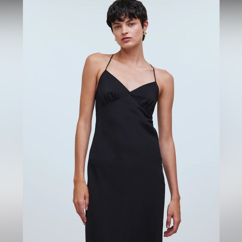 Madewell: The Layton Midi Slip Dress in black